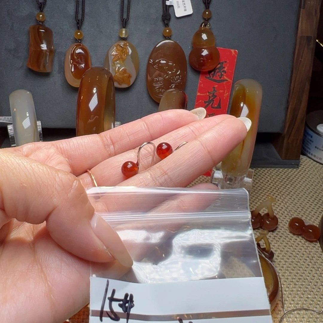 玛瑙/玉髓颈饰合金蓝*15