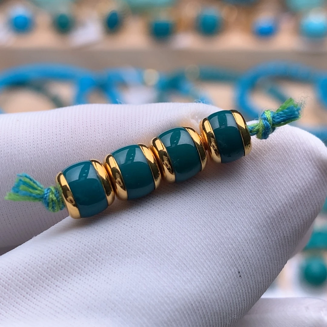 18K金镶嵌绿松石珠宝奇石6mm