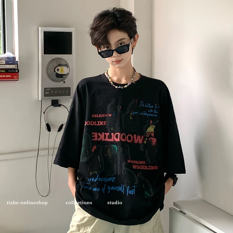 男童短袖潮牌夏款2025新款中大童薄款上衣大童男装男孩纯棉体恤衫