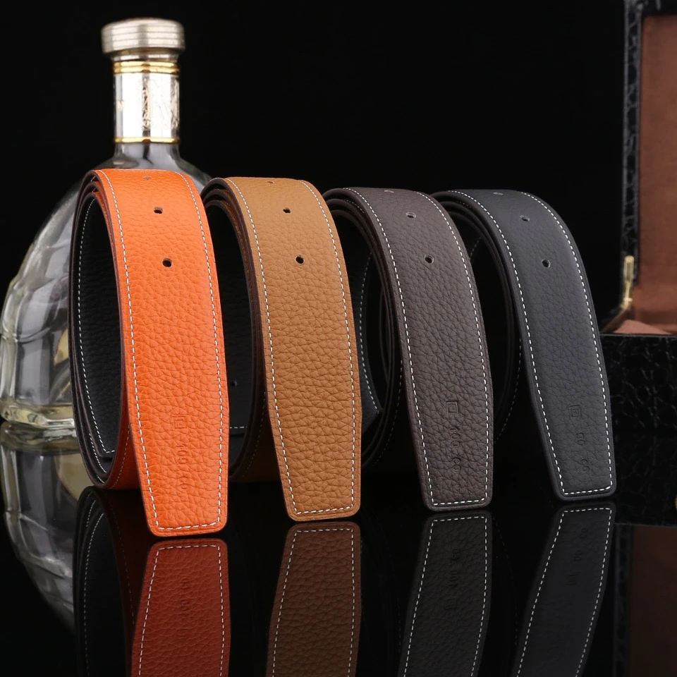 【私人定制进口牛皮套装】真皮男款皮带简约百搭年轻人牛仔裤腰带
