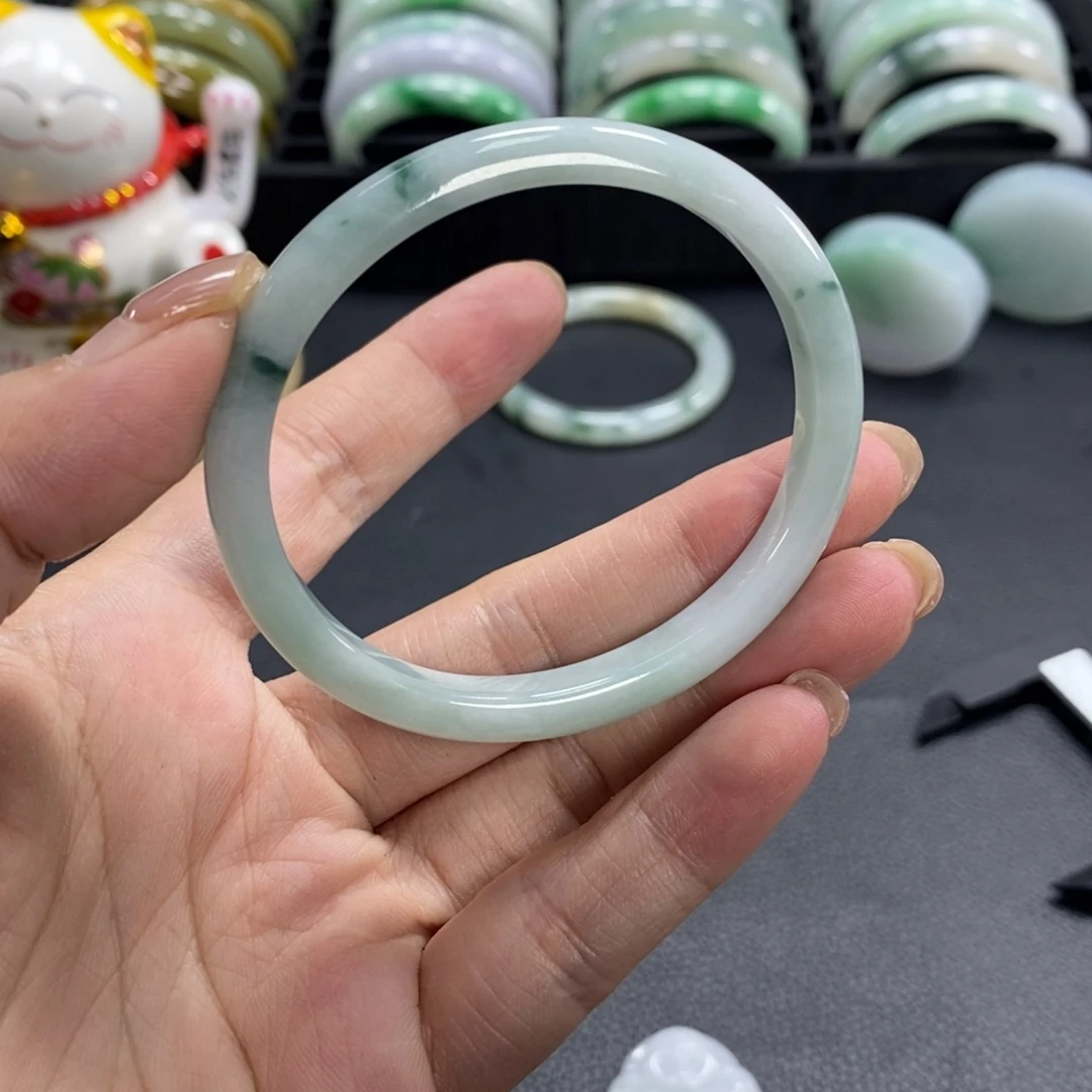 翡翠未镶嵌手镯天然翡翠手镯53贵妃