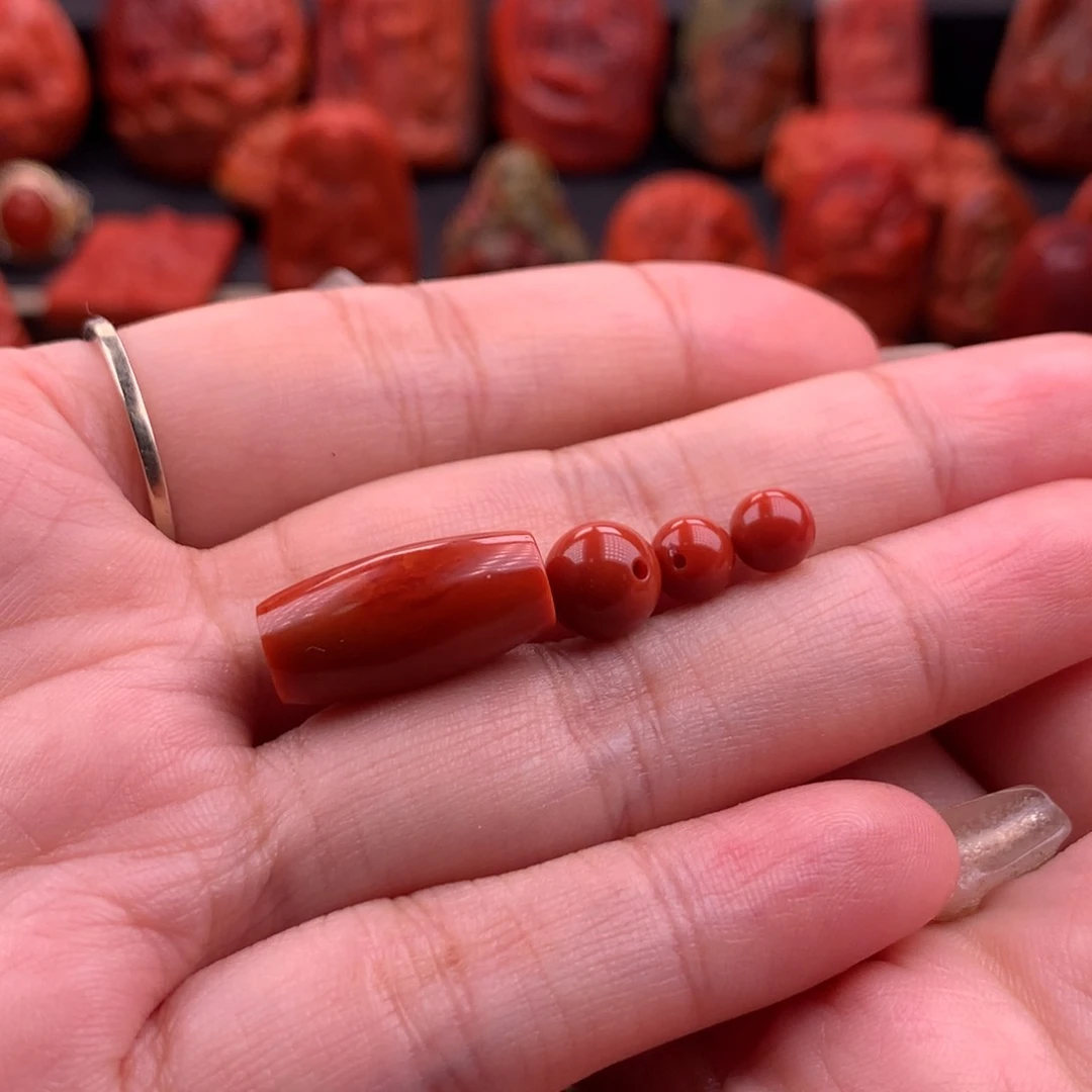 南红玛瑙南红川料原矿配饰套装未镶嵌逸****