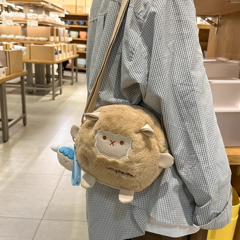 可爱包包儿童2025新款女孩毛绒斜挎包女毛茸茸女童毛毛小挎包女生