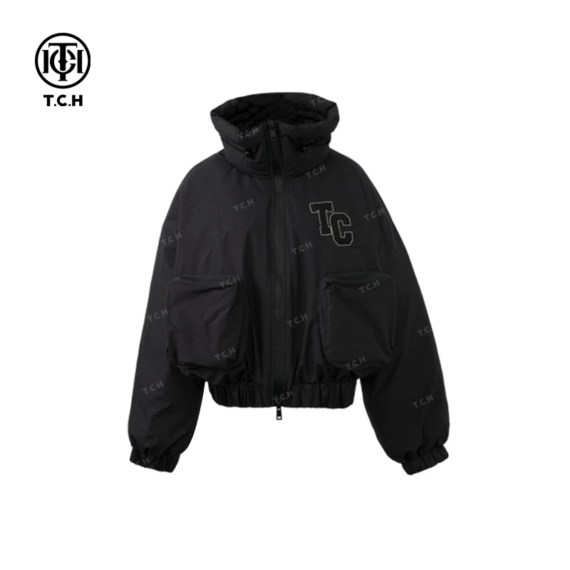 TCH服饰店播-黑色时尚休闲短款冬季羽绒服T72D19E9002