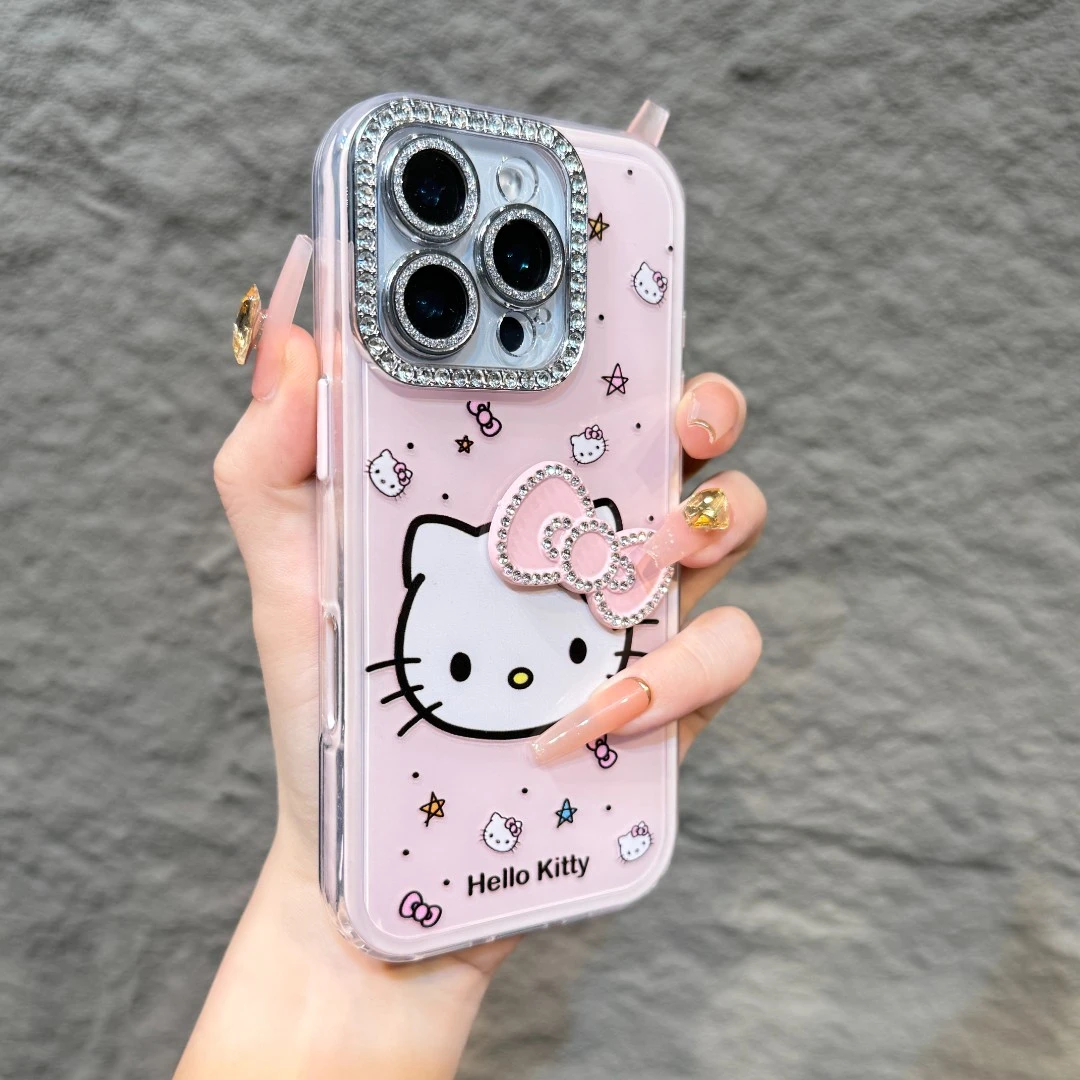 新款星星KT猫蝴蝶结适用苹果16max手机壳iPhone15苹果手机壳