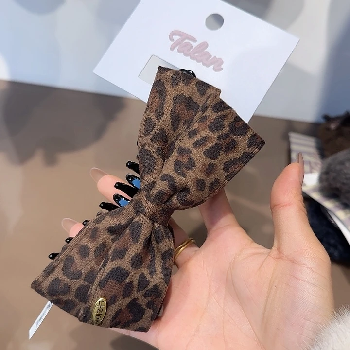 非金属布艺豹纹香蕉夹