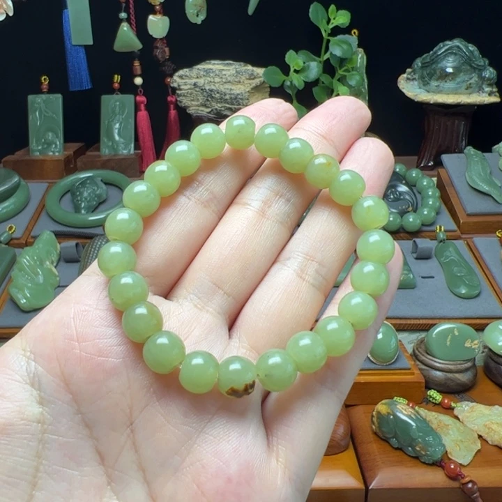 岫岩河磨玉（透闪石质玉）未镶嵌手串