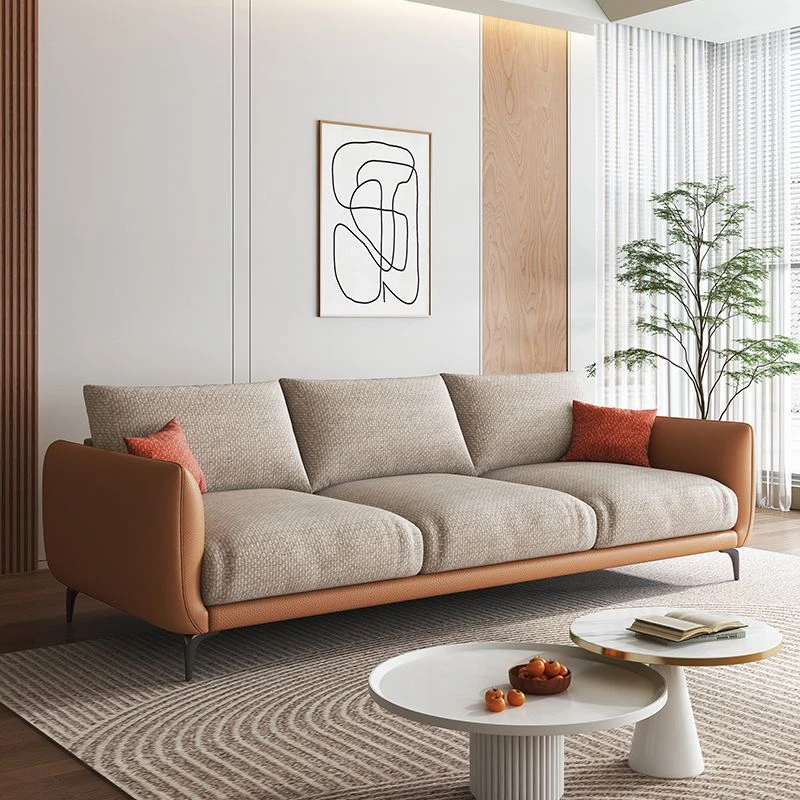 北欧意式极简雪尼尔棉麻沙发客厅小户型直排猫抓皮出租房新款沙发