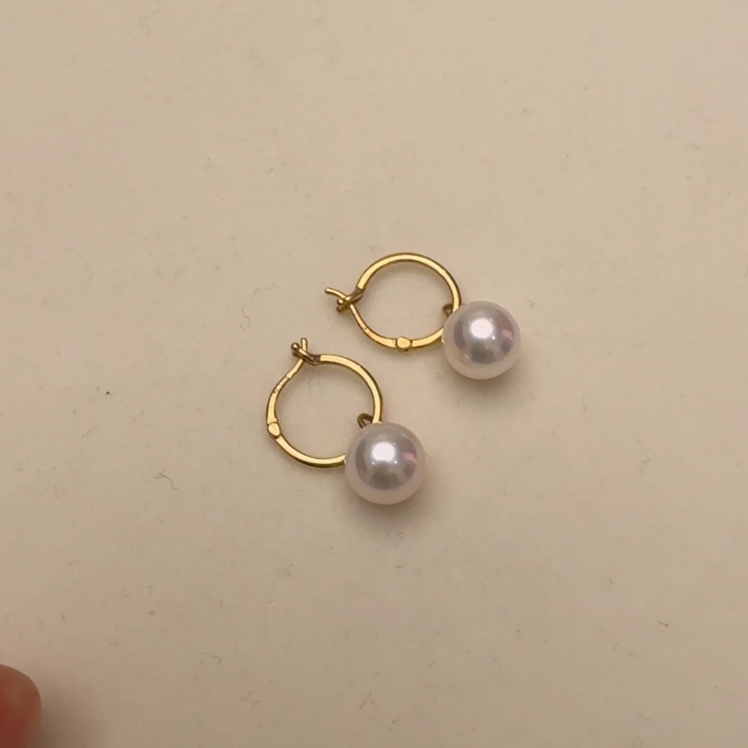 海水珍珠耳饰18K金镶嵌