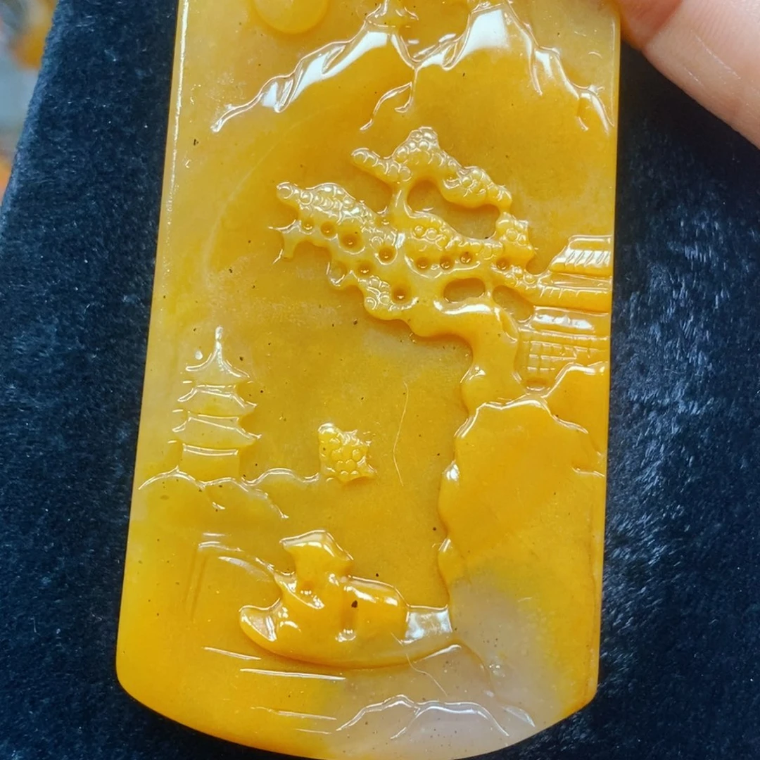 未镶嵌石英质玉（黄龙玉）吊坠(不含链)
