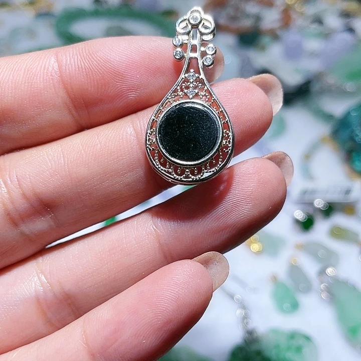 翡翠银S925镶嵌颈饰