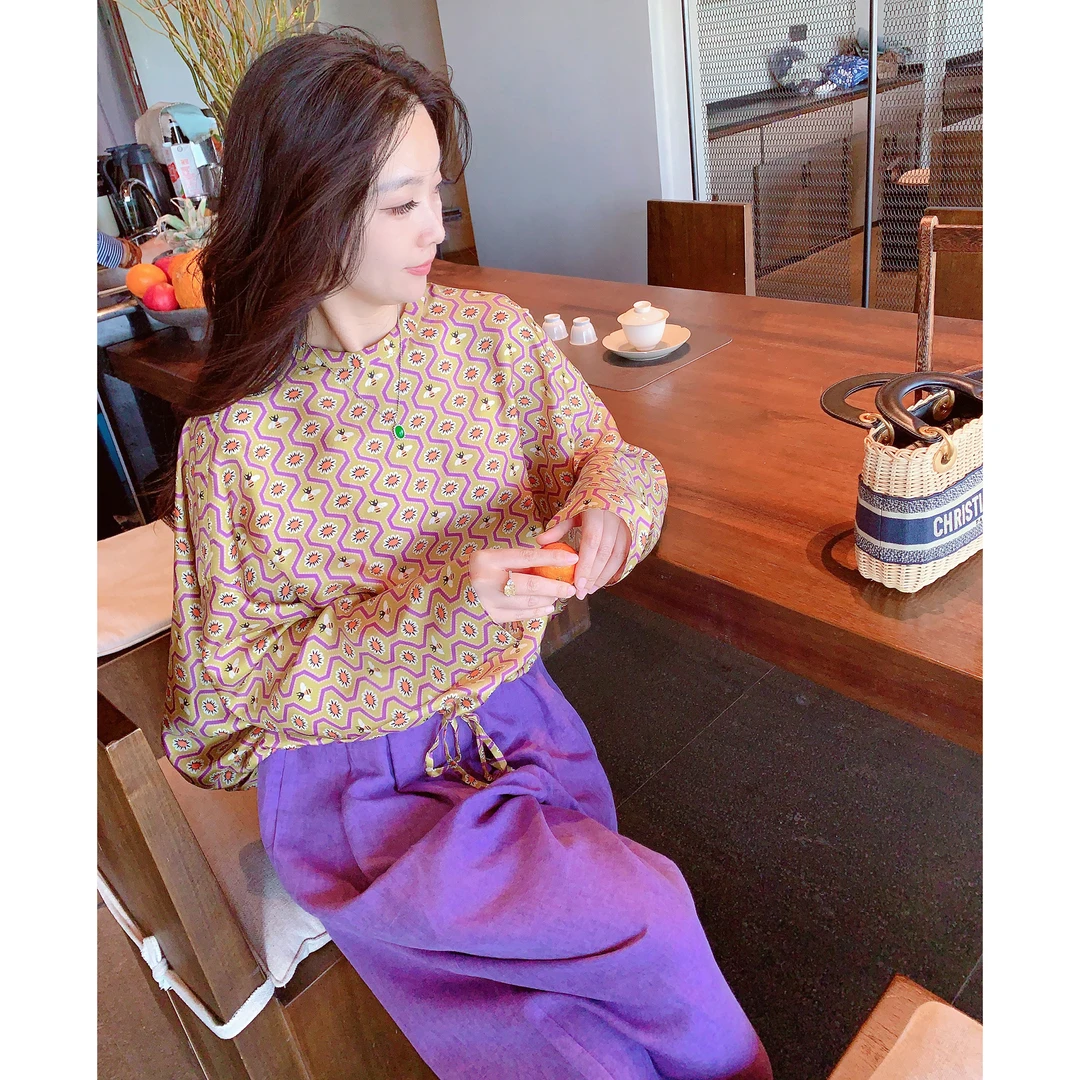 MissLuxury【琉璃蜜蜂】高级感小众女套装春夏桑蚕丝衬衫亚麻裤子