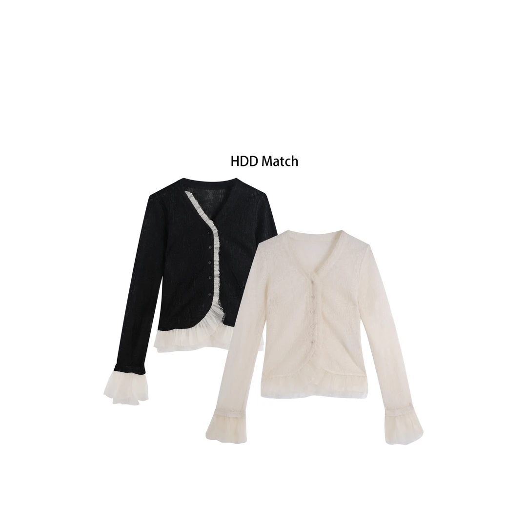 HDD Clothing "浪漫时光"春季花边女款休闲设计衬衫 Y7208