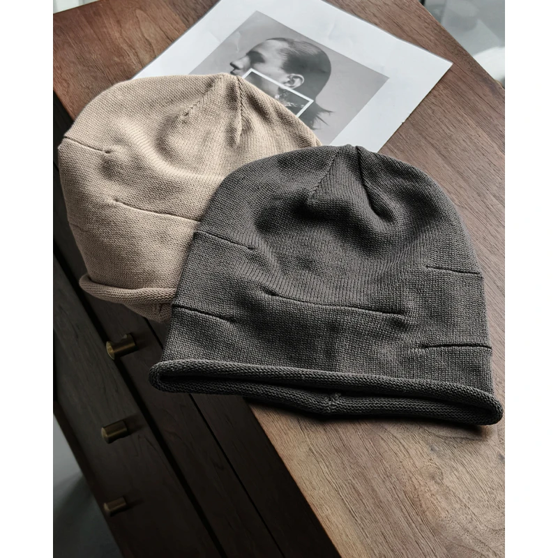 美洋MEIYANG街拍针织帽全棉百搭休闲弹力保暖卷边堆堆氛围冷帽