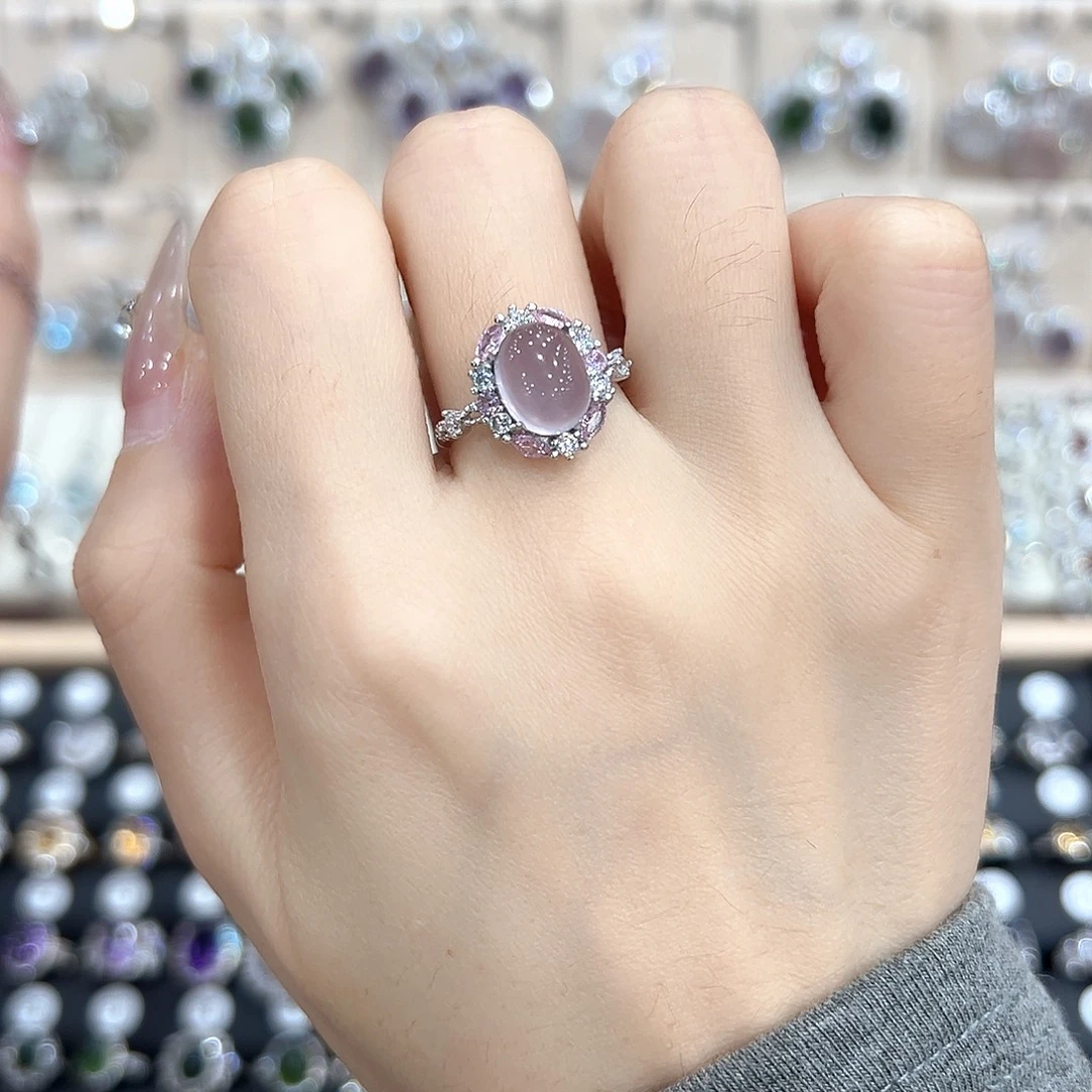 ****我戒指紫晶银S925镶嵌