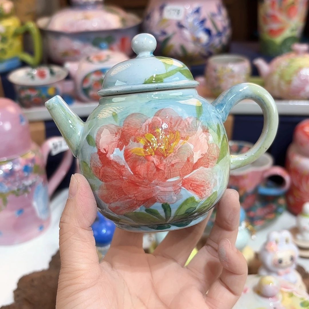景德镇手绘高温釉下彩陶瓷茶具