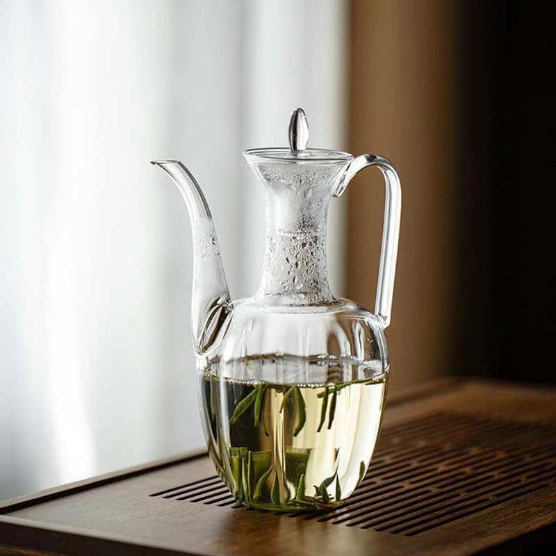 仿宋贵妃手执壶女士洋气茶具玻璃泡茶壶可加热大容量茶壶泡茶专用