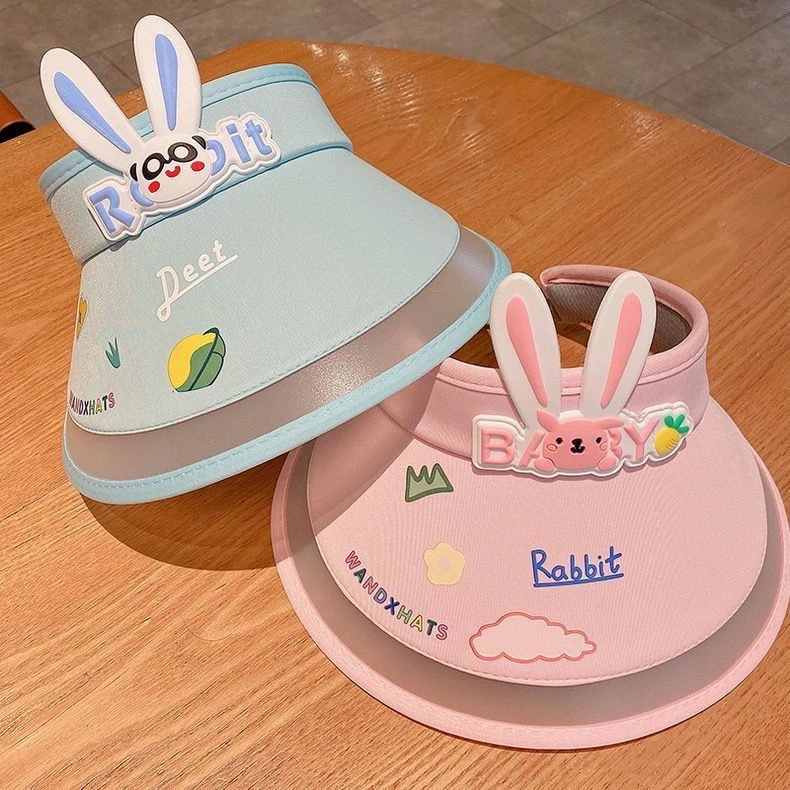 儿童空顶遮阳帽夏季女童大帽檐凉帽太阳帽男女宝宝帽子女孩防晒帽