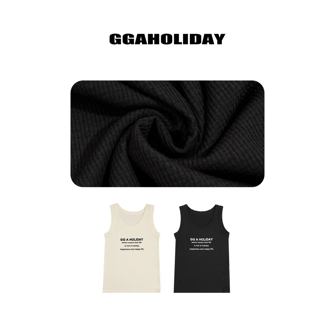 GGAHOLIDAY夏季时尚休闲打底修身透气通勤健身无袖背心-152203