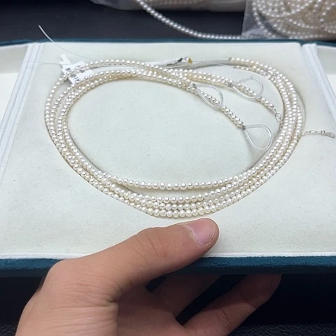 淡水珍珠珍珠项链银S925镶嵌4