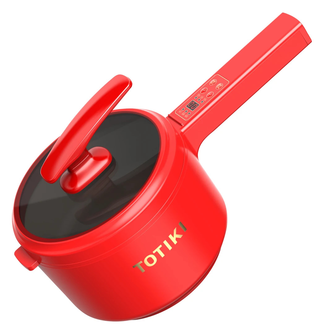 TOTIKI/拓几2L长柄多功能电煮锅 智能款煮面锅宿舍火锅中国红