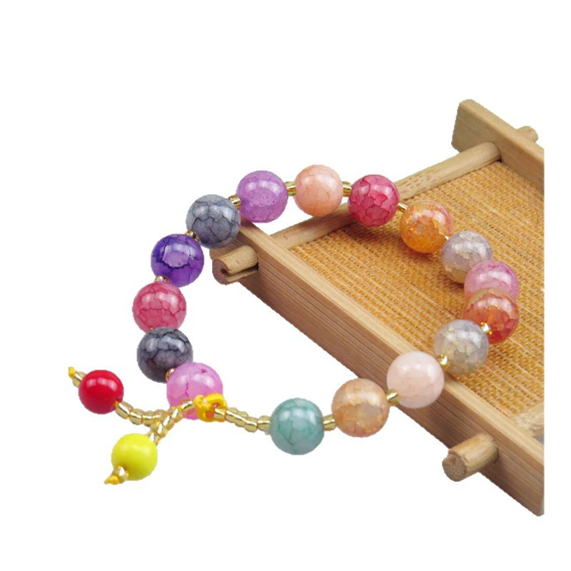 树脂手链 五色珠送花生珠