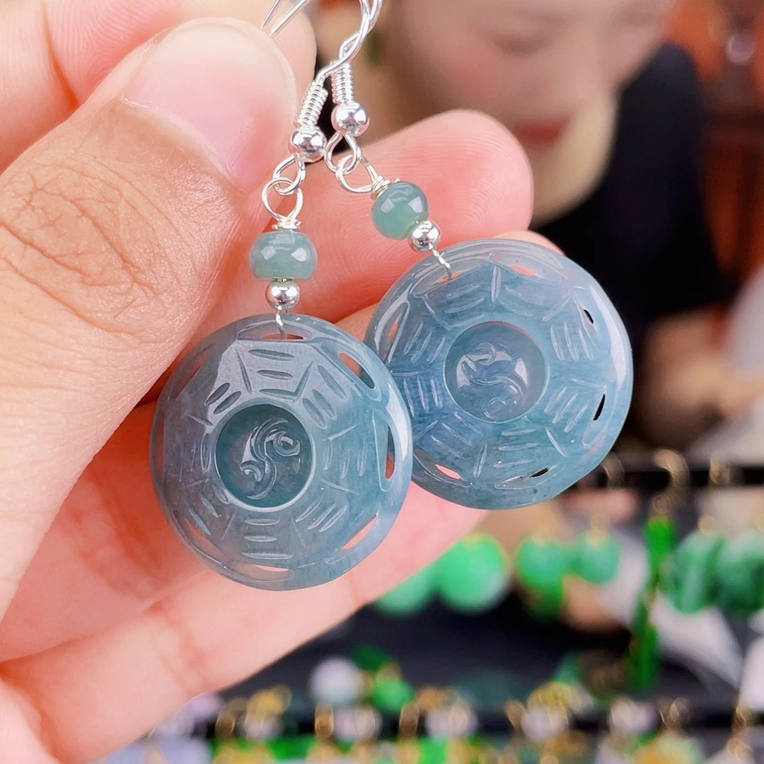 翡翠未镶嵌耳饰饰品