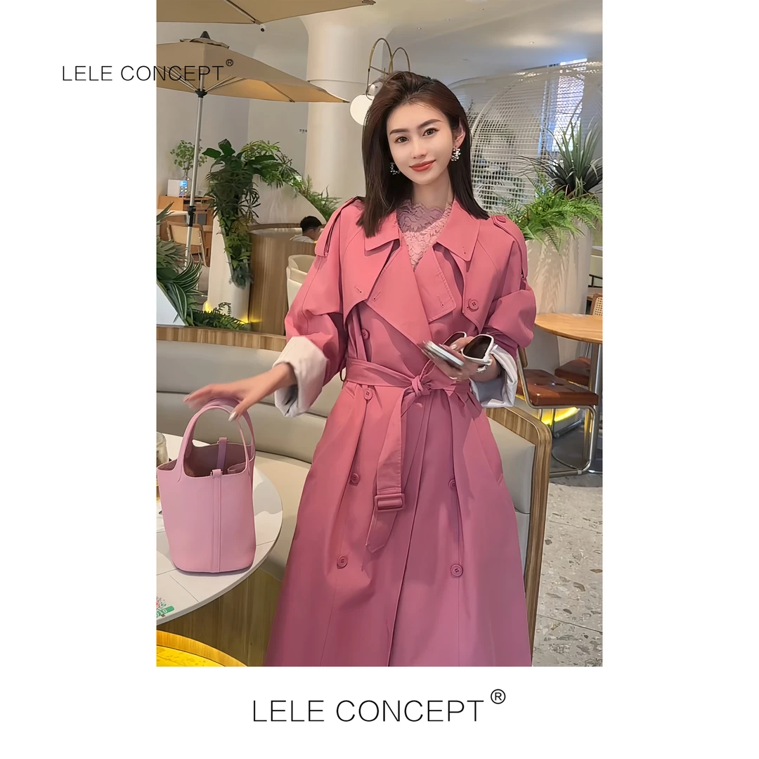 LELE CONCEPT｜都市气质高级款肩章翻领腰带长款风衣Y0527
