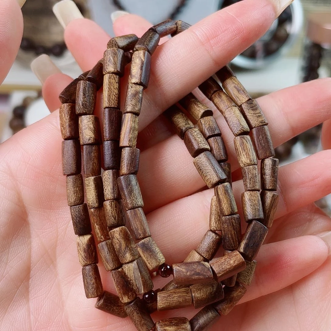 手串沉香越南芽庄老白棋窖藏古董瘤疤0.5随形珠