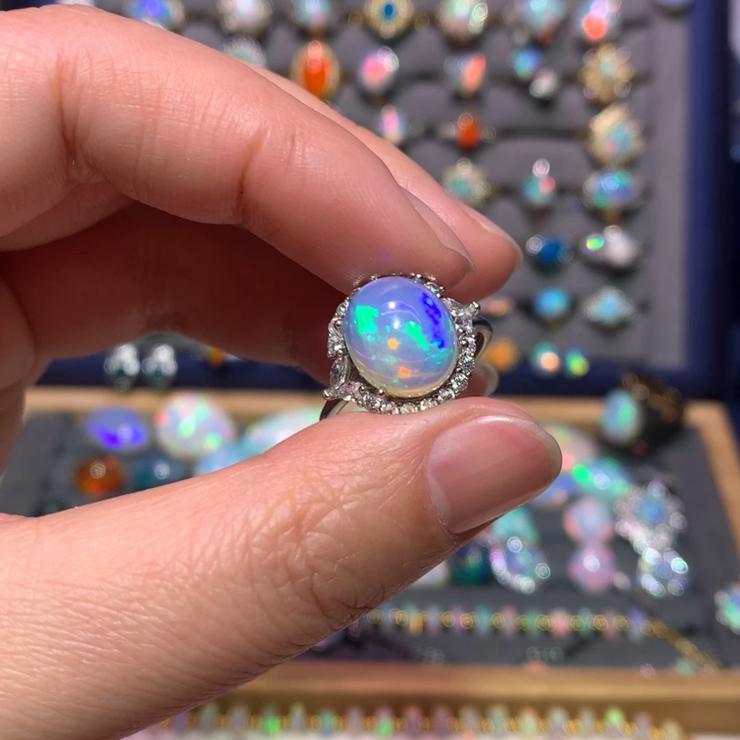 银S925镶嵌欧泊戒指款式