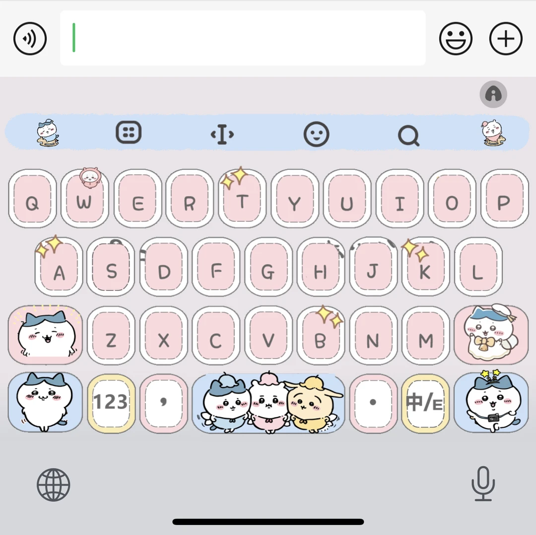 粉糯吉伊卡ios苹果配件/百度皮肤/美化包可爱键盘周边皮肤小配件