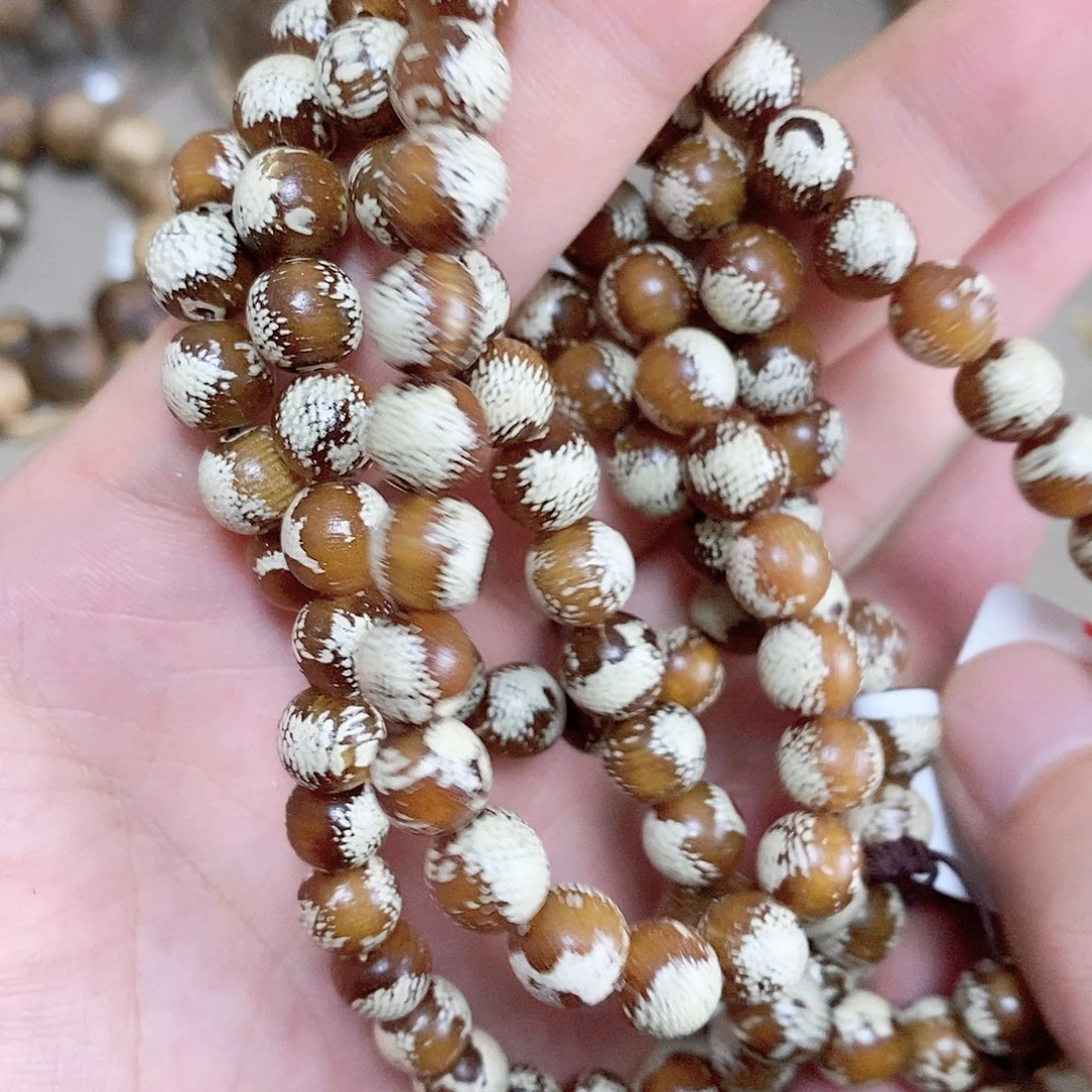沉香沉香碎屑极品玉化白奇108