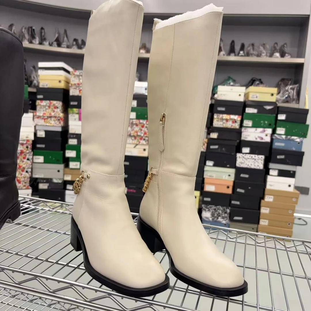 现货A4｜真皮羊里垫小香风长靴女棉｜标准尺码｜1469-33