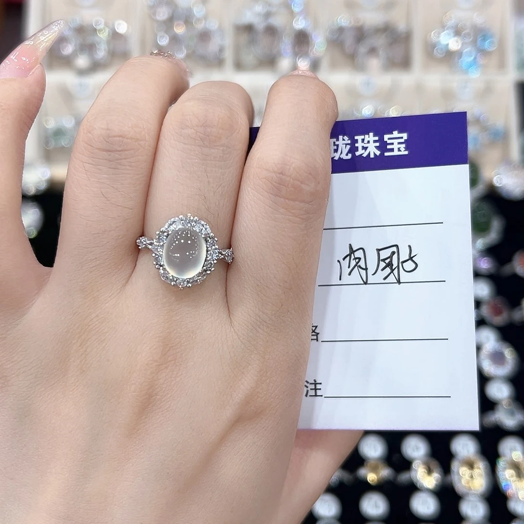 紫晶戒指银S925镶嵌肉*子戒指