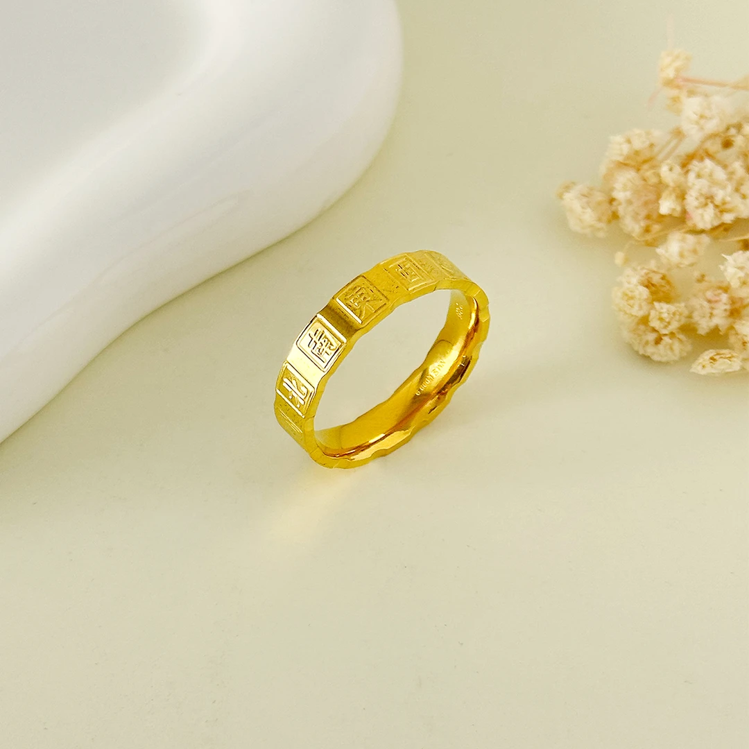 足银戒指 贴金工艺足银999.9时尚个性麻将牌戒指指环女款