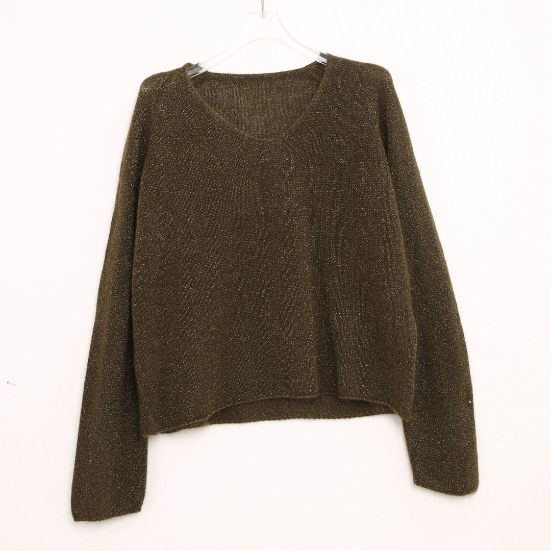 【AS浮光】25新精致百搭绵羊毛山羊绒彩纱V领休闲小衫AS25DMY05928