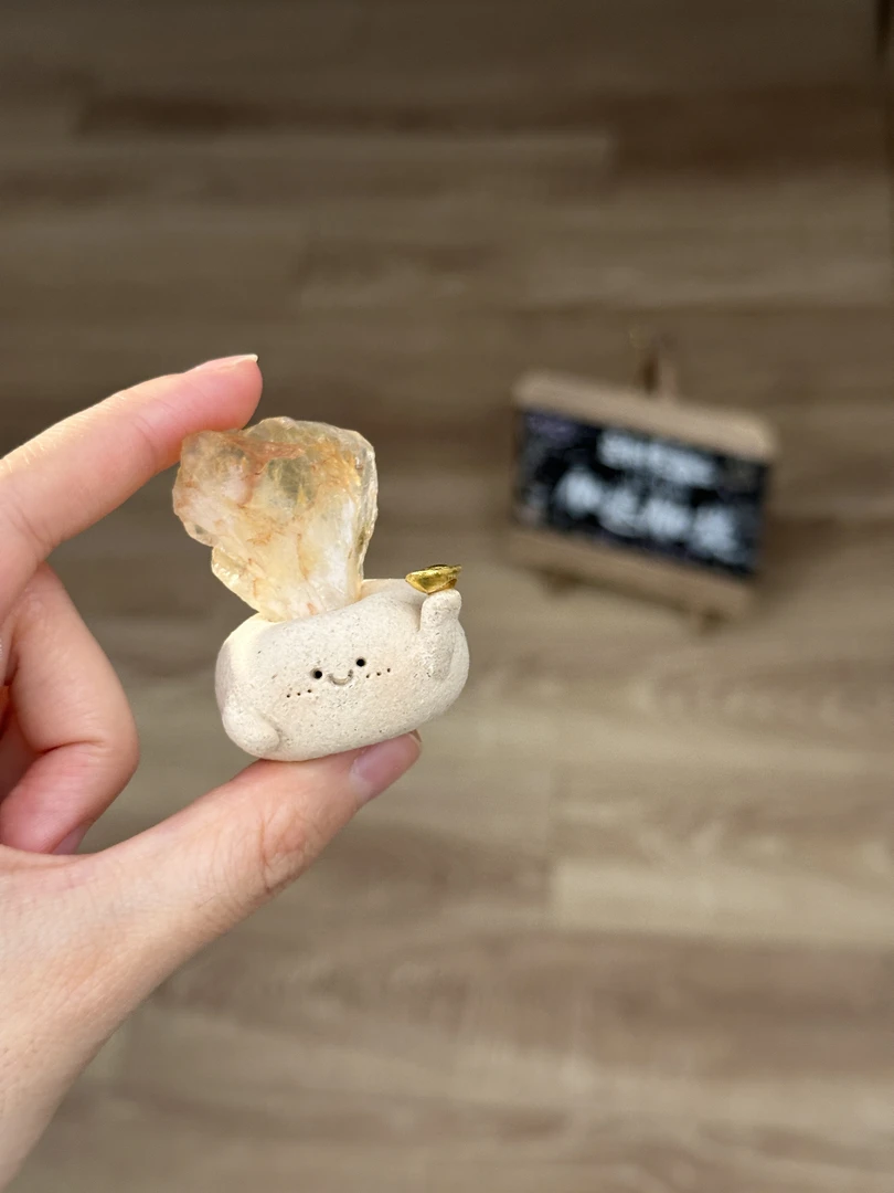 水晶小豆丁可爱高透巴西橘黄