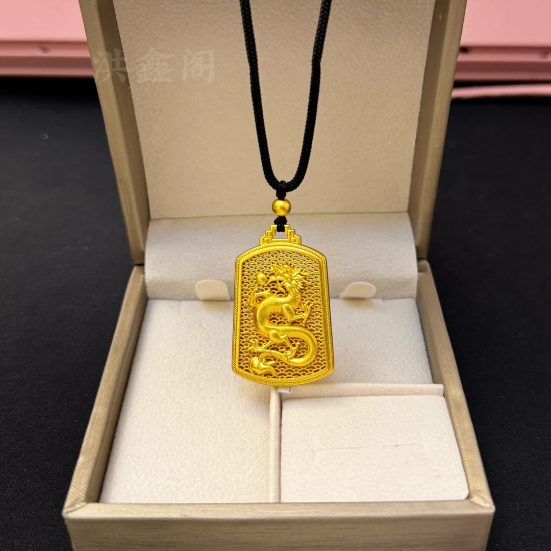 合金吊坠合金吊坠吉言龙牌不含链男女精工立体雕刻轻奢吊坠时尚