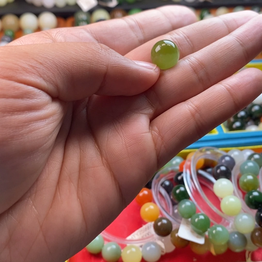 和田玉未镶嵌珠宝奇石卡12聚宝盆苹果绿y