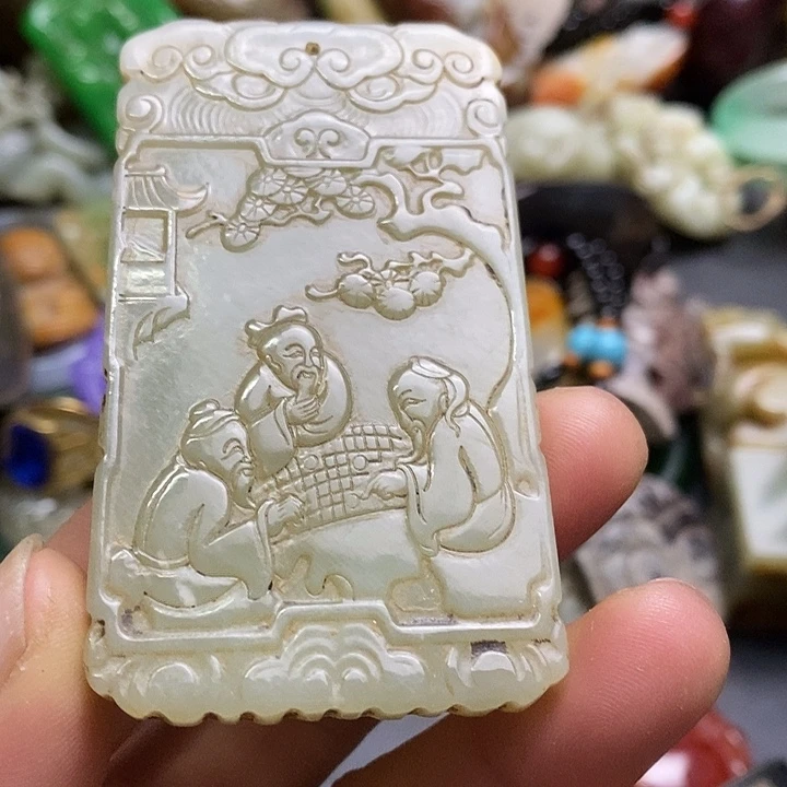 吊坠白玉菩提把件