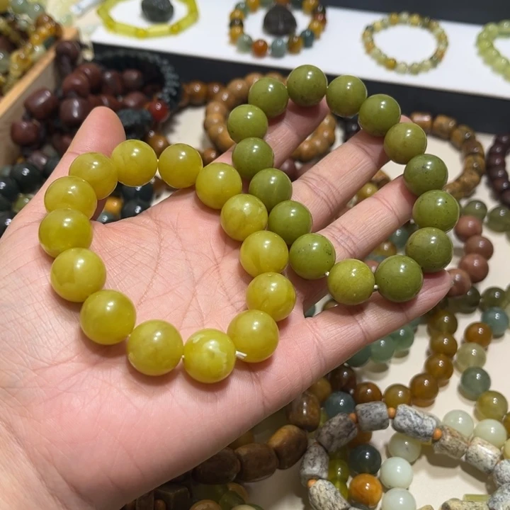 蛇纹石玉未镶嵌手链卡16