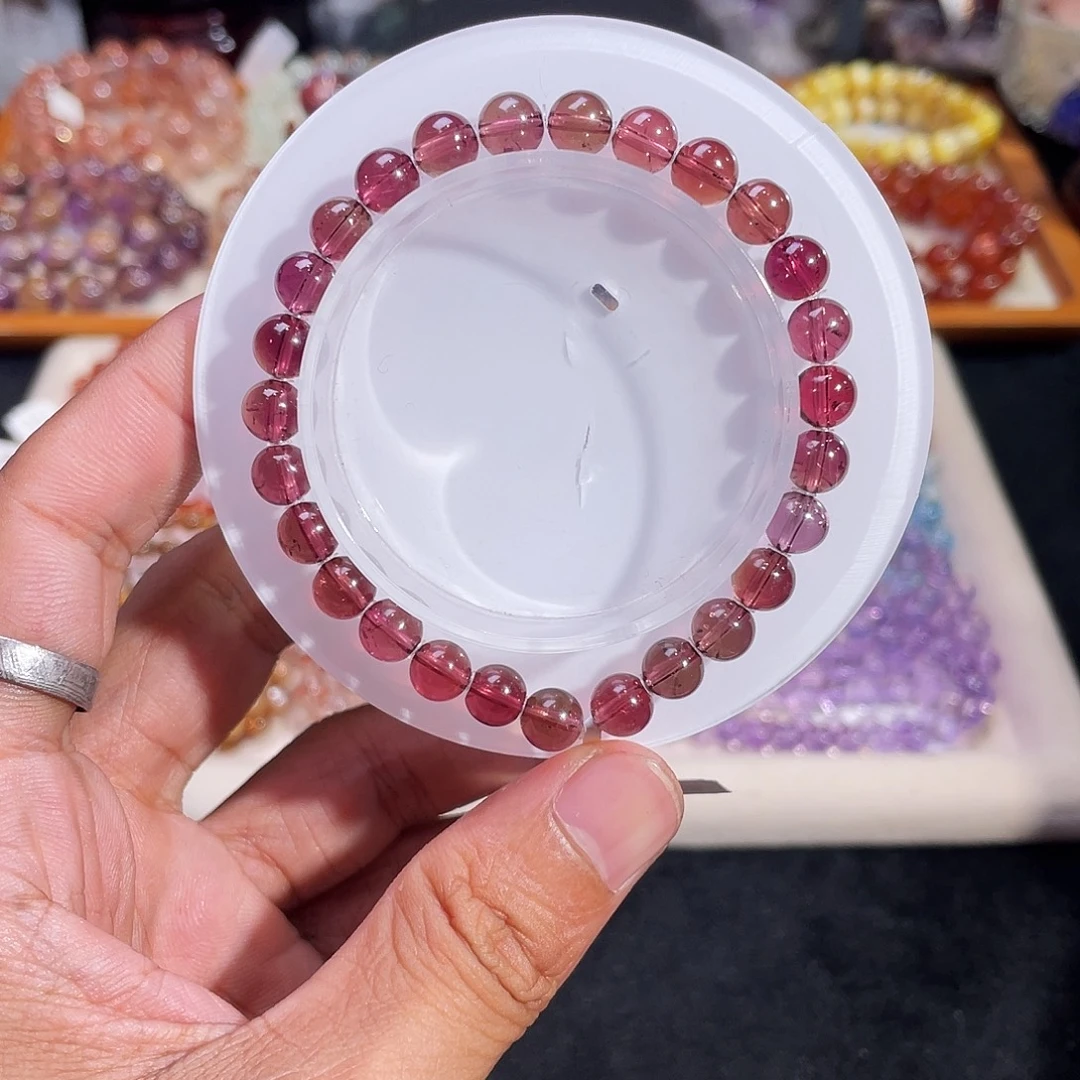 手链碧玺未镶嵌紫红碧玺6.7mm