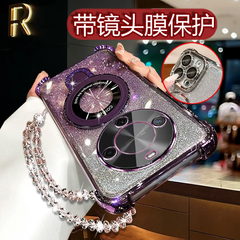 适用华为畅享70X手机壳女款时尚支架折叠镜头全包防摔BREAL80软壳