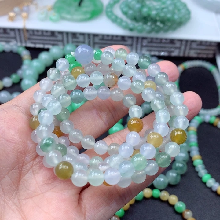 手链翡翠未镶嵌翡翠项链6mm