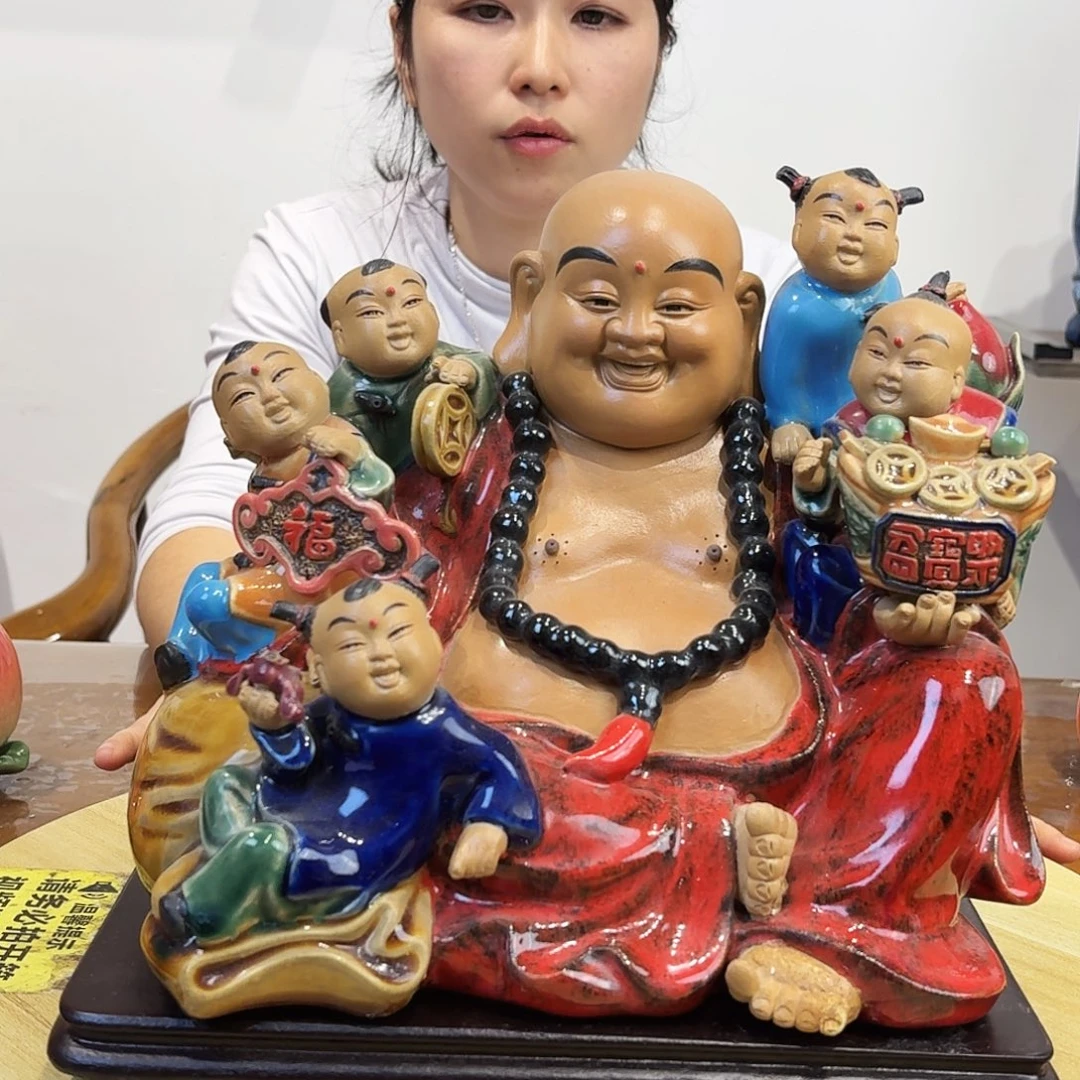 陶瓷多子佛摆件的