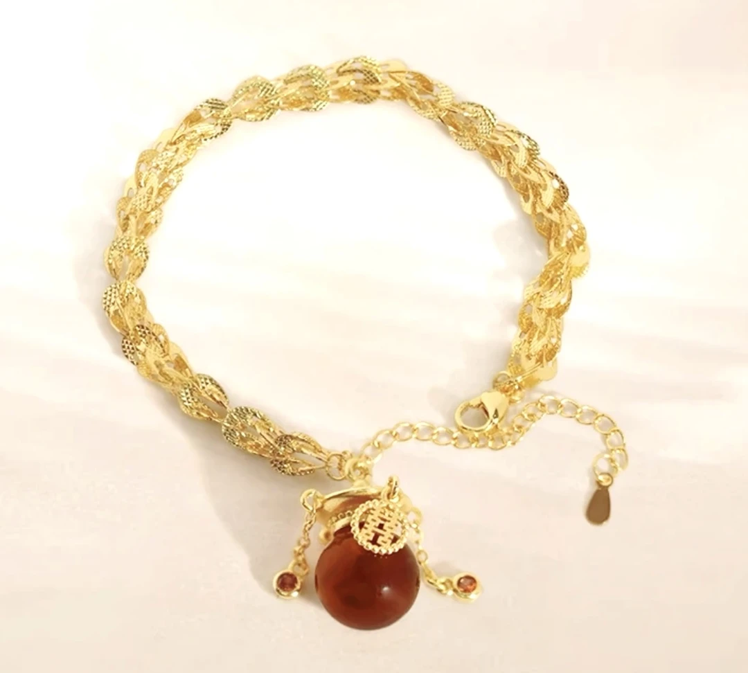 【赵公子专属】证书+礼盒 国潮风时尚凤尾蓝珀手链合金镶嵌