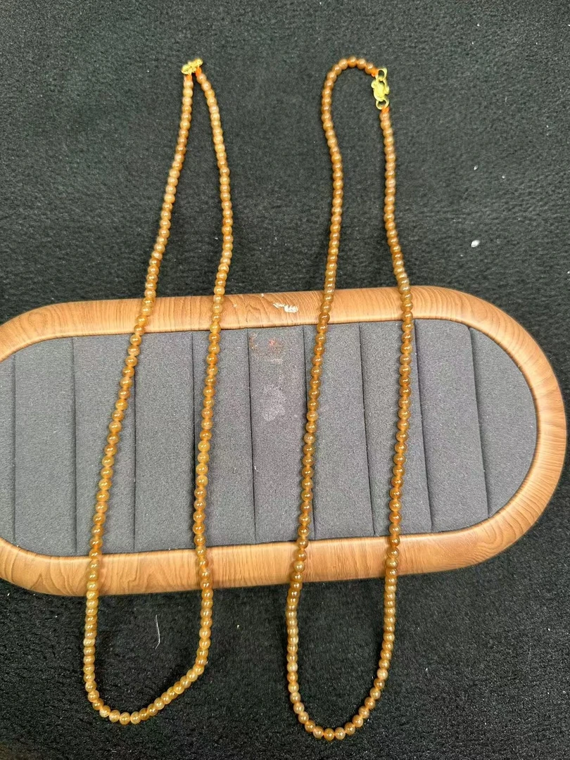 【绿庄】-3886-L40-约（4mm/140）和田玉珠链-多样性/发一件