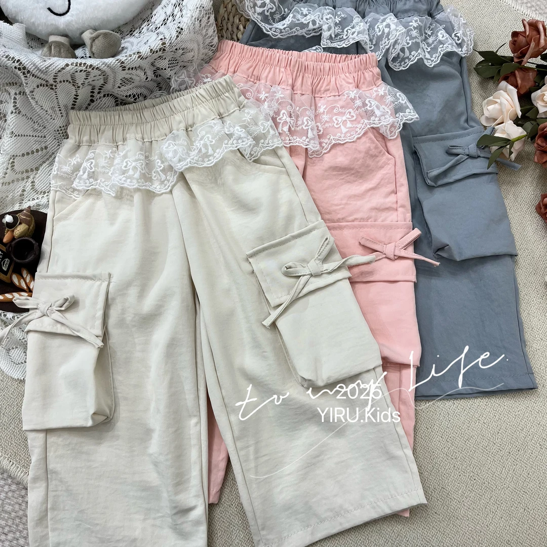 番茄家*春季新款蝴蝶结工装裤D-W80