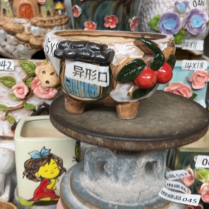 紫砂花盆粗陶材质多肉花盆