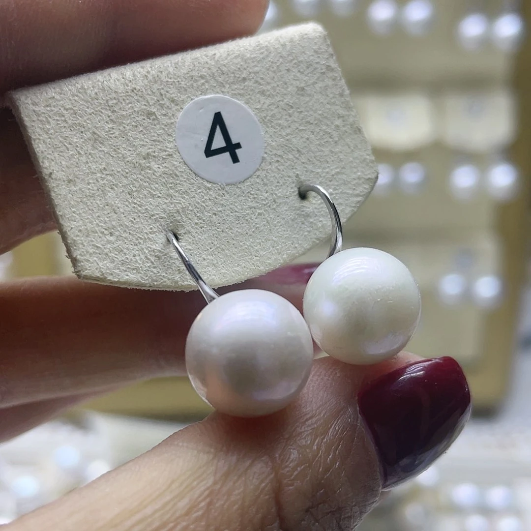 淡水珍珠耳饰银S925镶嵌